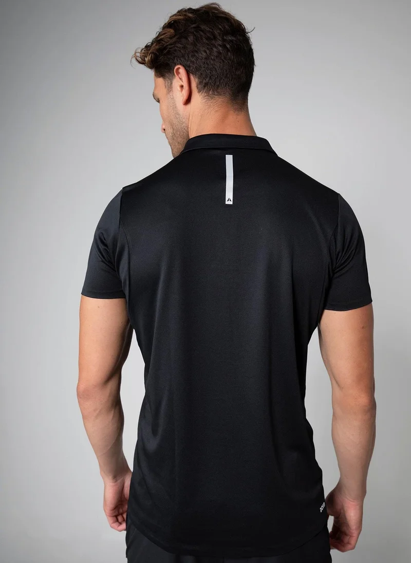 Aora Aora Men's Performance Polo – Moisture-Wicking, Tailored Fit, Breathable Fabric – Black